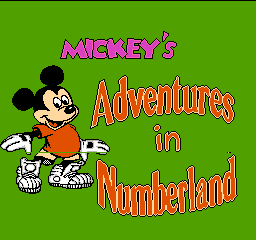 Mickey's Adventure in Numberland (USA) Title Screen